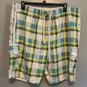 Stylish Plaid Men's Swim Trunks